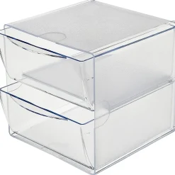 Deflecto Stackable Cube With 2 Drawers, 6