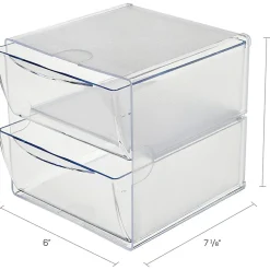 Deflecto Stackable Cube With 2 Drawers, 6