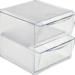 Deflecto Stackable Cube With 2 Drawers, 6