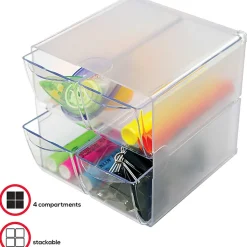 Deflecto Stackable Cube With 4 Drawers, 6