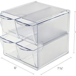 Deflecto Stackable Cube With 4 Drawers, 6