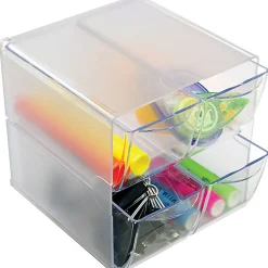 Deflecto Stackable Cube With 4 Drawers, 6