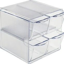 Deflecto Stackable Cube With 4 Drawers, 6