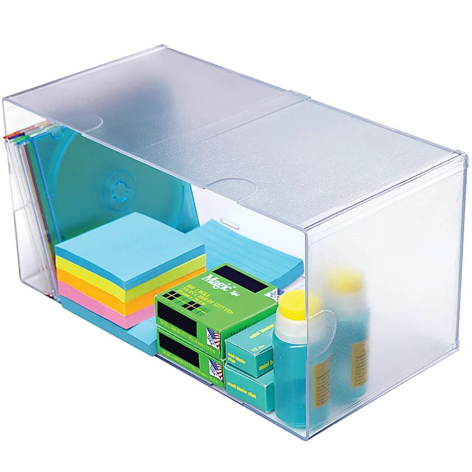 Deflecto Stackable Double Cube, 12"H x 6"W x 6"D, Clear