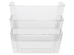 Deflecto Stackable Wall Pocket File, 3 Pack, Clear