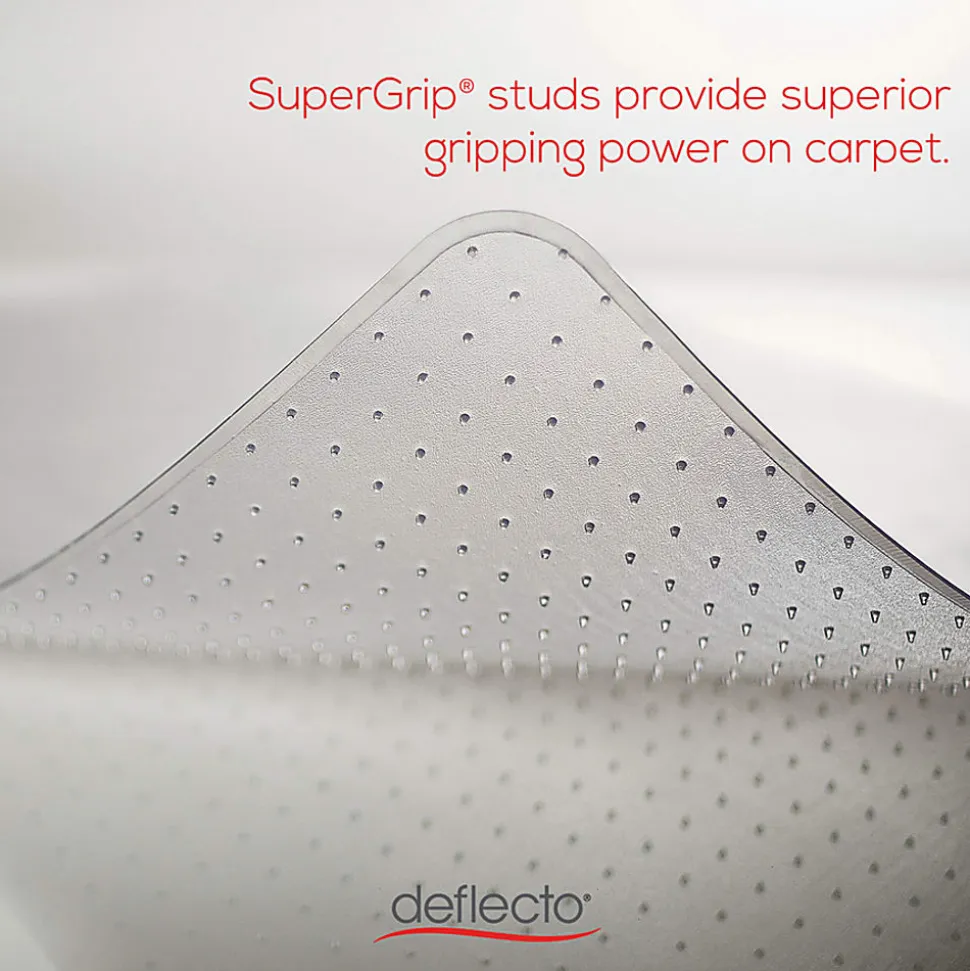 Deflecto® SuperMat Chair Mat For Medium Pile Carpet, Beveled Lip, 45"W x 53"D, Clear