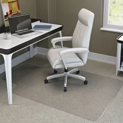 Deflecto® SuperMat Chair Mat For Medium Pile Carpet, Beveled Lip, 45"W x 53"D, Clear