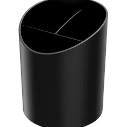 Deflecto Sustainable Office Recycled Large Pencil Cup, 5.6"H x 4.4"W x 4.4"L, Black