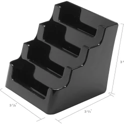 Deflecto® 4-Tier Business Card Holder, 3.5