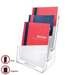 Deflecto 3-Tier Magazine Literature Holder, 12 5/8