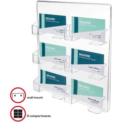 Deflecto® Wall Mount Acrylic Business Card Holder, Clear