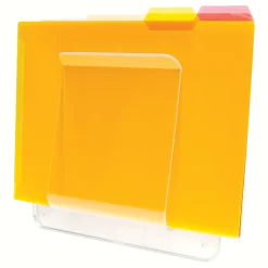 Deflecto Wall Mount File And Chart Holder, 1 Compartment, 10" x 2" x 10 1/2", Clear