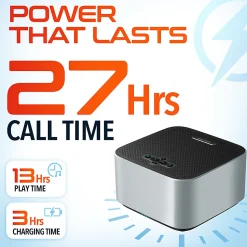 Delton C9270 Wireless Conference Speaker With 2 External Mics, 3” x 5-11/16” x 5-11/16”