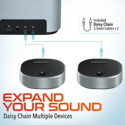 Delton C9270 Wireless Conference Speaker With 2 External Mics, 3” x 5-11/16” x 5-11/16”