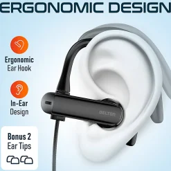 Delton 24ECA Stereo USB Type-C Earbuds, Black, DWH24ECA