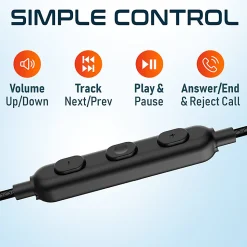Delton 24ECA Stereo USB Type-C Earbuds, Black, DWH24ECA