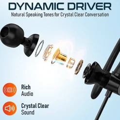 Delton 24EC USB Type-C Stereo Earbuds, Black