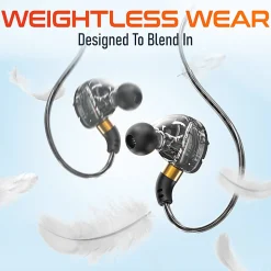 Delton 31E Ergonomic USB Computer Earbuds, Black, DWH31EBK