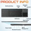 Delton F75 Small Wireless Foldable Portable Keyboard And Touchpad, Black