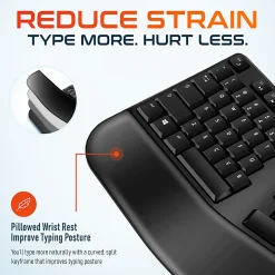 Delton G20 Ergonomic Wireless Keyboard And Mouse Combo, Black