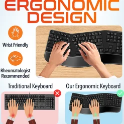 Delton G20 Ergonomic Wireless Keyboard And Mouse Combo, Black