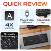 Delton KB20 Large Print Big Key Backlit Wired Keyboard, Black
