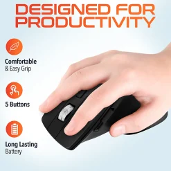 Delton KB200 & S18 Ergonomic Wireless Battery Keyboard And Mouse Set, Black, Total Qty 1