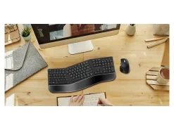 Delton KB200 & S18 Ergonomic Wireless Battery Keyboard And Mouse Set, Black, Total Qty 1