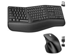 Delton KB200 & S18 Ergonomic Wireless Battery Keyboard And Mouse Set, Black, Total Qty 1