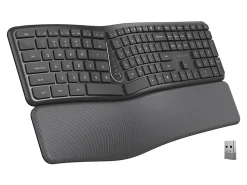 Delton KB250 Wireless Ergonomic Keyboard, Black
