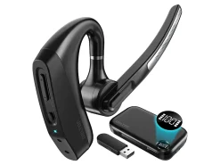 Delton K130 Wireless Bluetooth Computer Headset, Charging Case and Auto Pair Dongle, Black, DBHK130