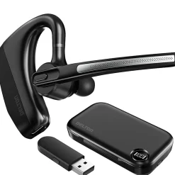 Delton K130 Wireless Bluetooth Computer Headset, Charging Case and Auto Pair Dongle, Black, DBHK130