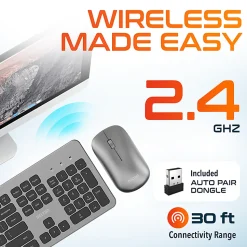 Delton K100 Wireless Computer Keyboard And Mouse Set, Black