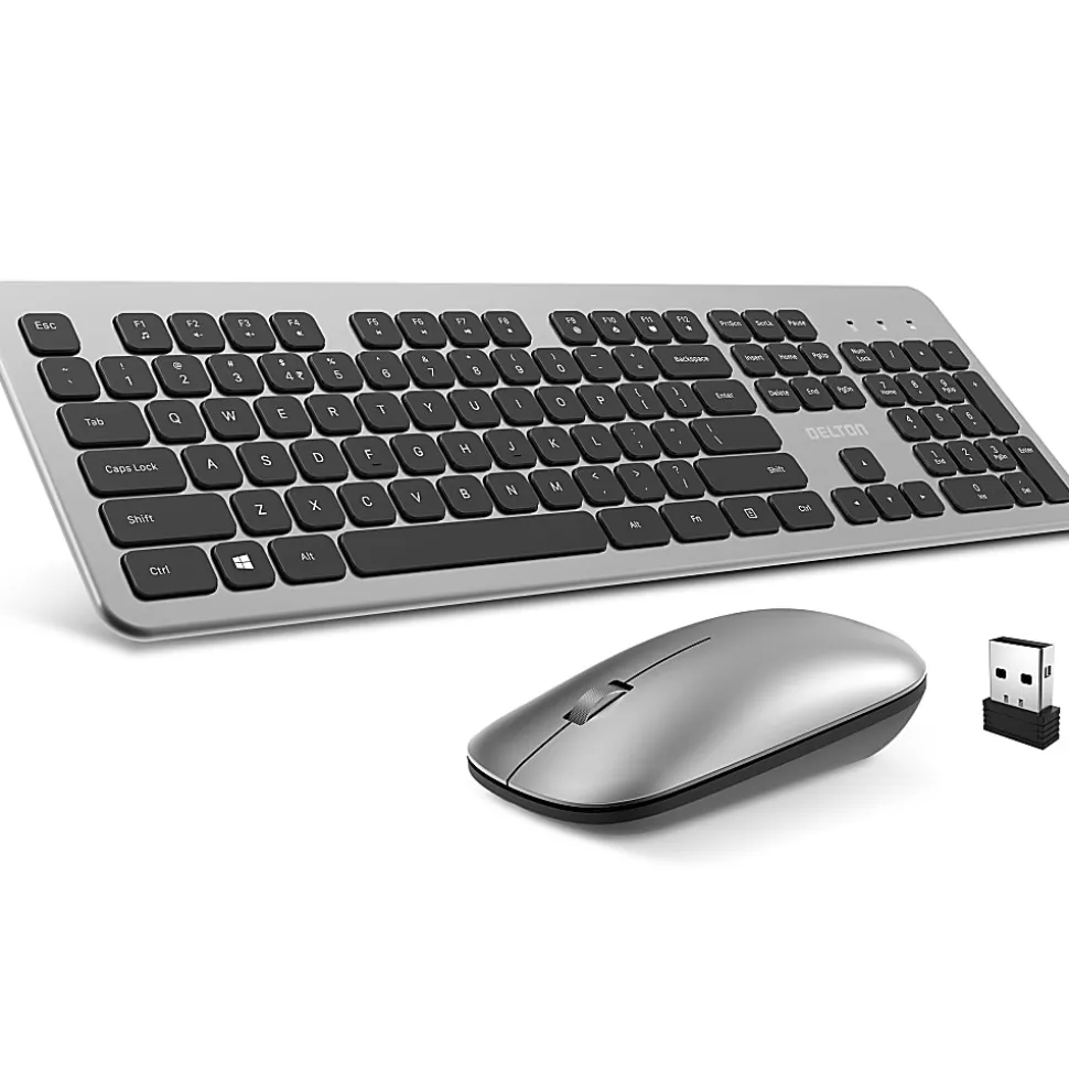 Delton K100 Wireless Computer Keyboard And Mouse Set, Black