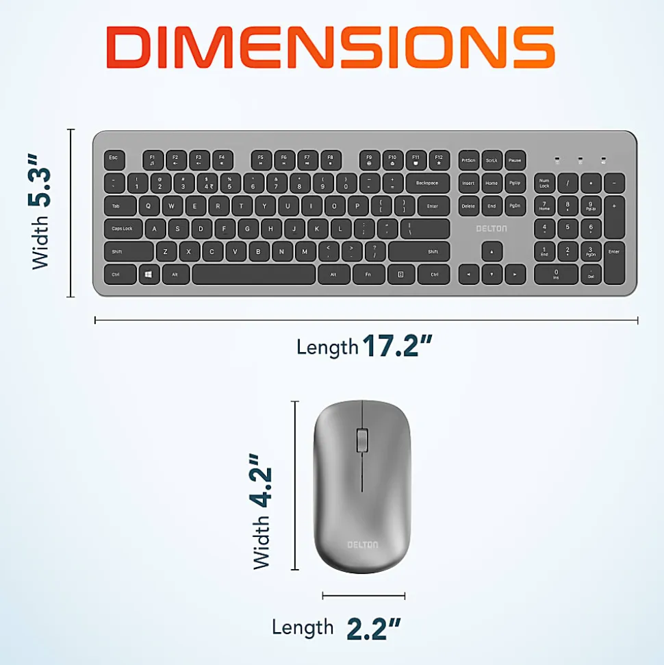 Delton K100 Wireless Computer Keyboard And Mouse Set, Black