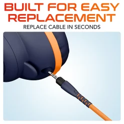 Delton 3.5mm Audio Cable Replacement With USB-A And USB-C Connector, 6', Orange