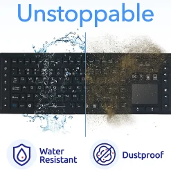 Delton M90 Medical Grade Airtight Waterproof Wireless Backlit Computer Keyboard With Touchpad, Black