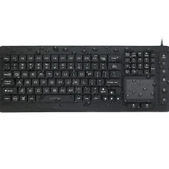 Delton M70 Medical Grade Airtight Waterproof USB Backlit Computer Keyboard And Touchpad, Black