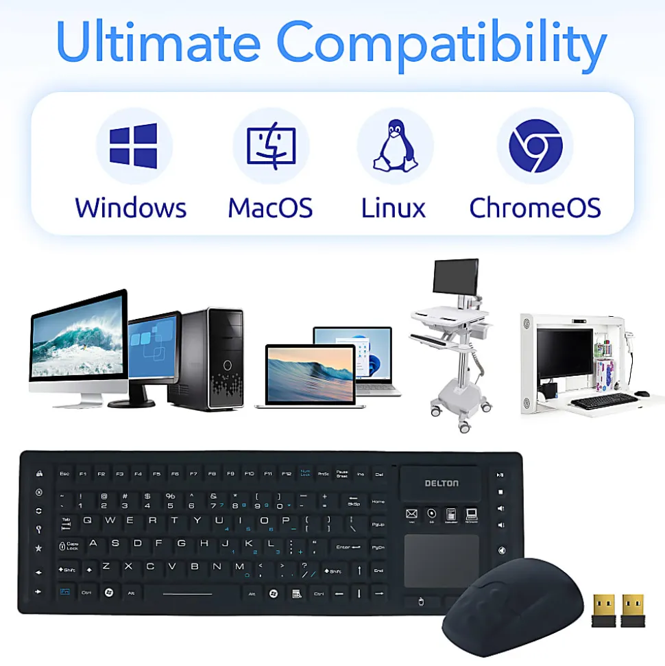 Delton M90/M44 Wireless Keyboard And Optical Mouse Combo, Black