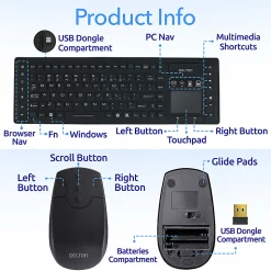 Delton M90/M44 Wireless Keyboard And Optical Mouse Combo, Black