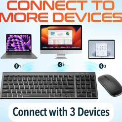 Delton N36 Slim Wireless Keyboard And Optical Mouse Combo, Black