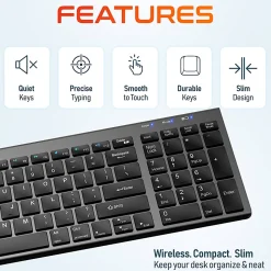 Delton N36 Slim Wireless Keyboard And Optical Mouse Combo, Black