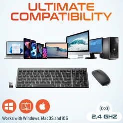 Delton N36 Slim Wireless Keyboard And Optical Mouse Combo, Black