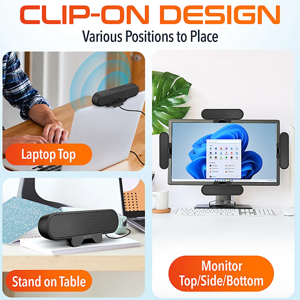Delton P150 Clip-On 10-Watt USB-A Computer Speaker