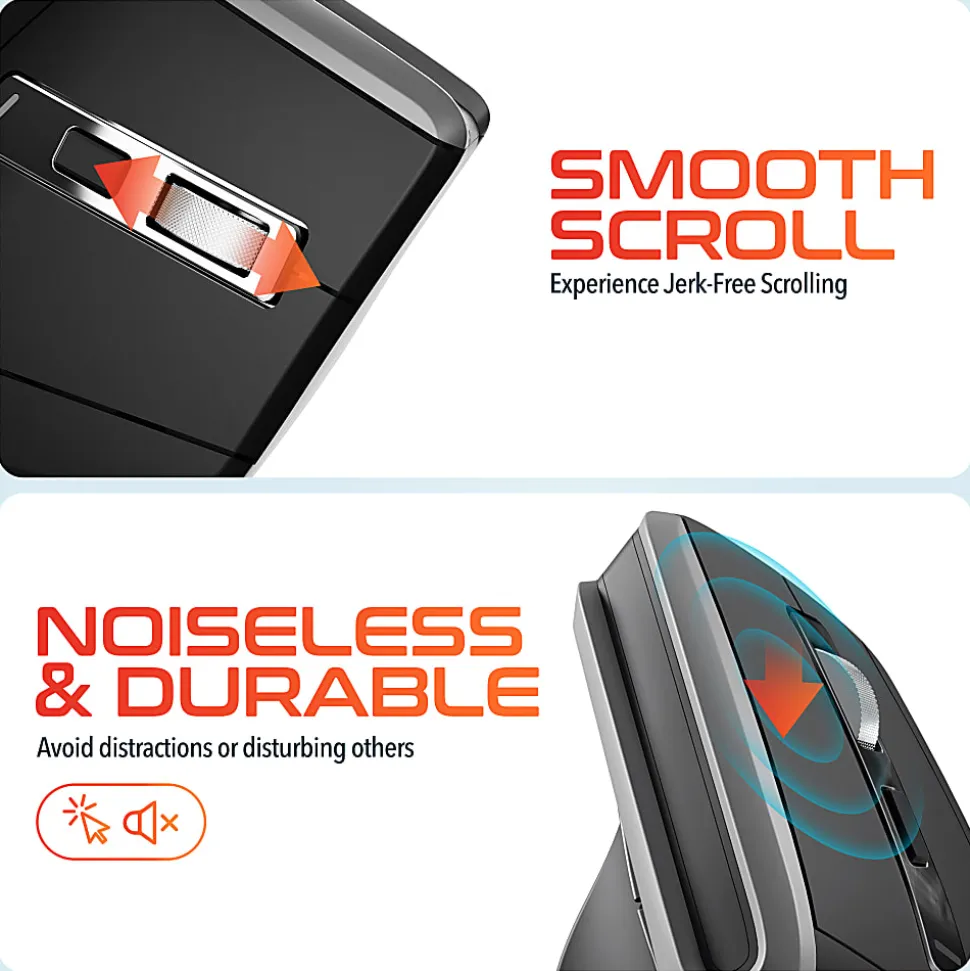 Delton S20 Ergonomic Vertical Wireless Mouse, Black