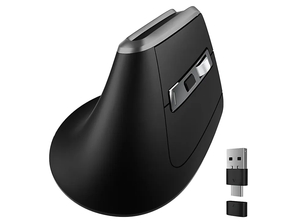 Delton S20 Ergonomic Vertical Wireless Mouse, Black