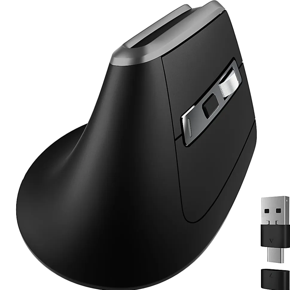 Delton S20 Ergonomic Vertical Wireless Mouse, Black