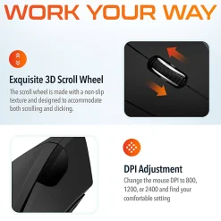 Delton S12 Vertical Ergonomic Wireless Mouse, Black