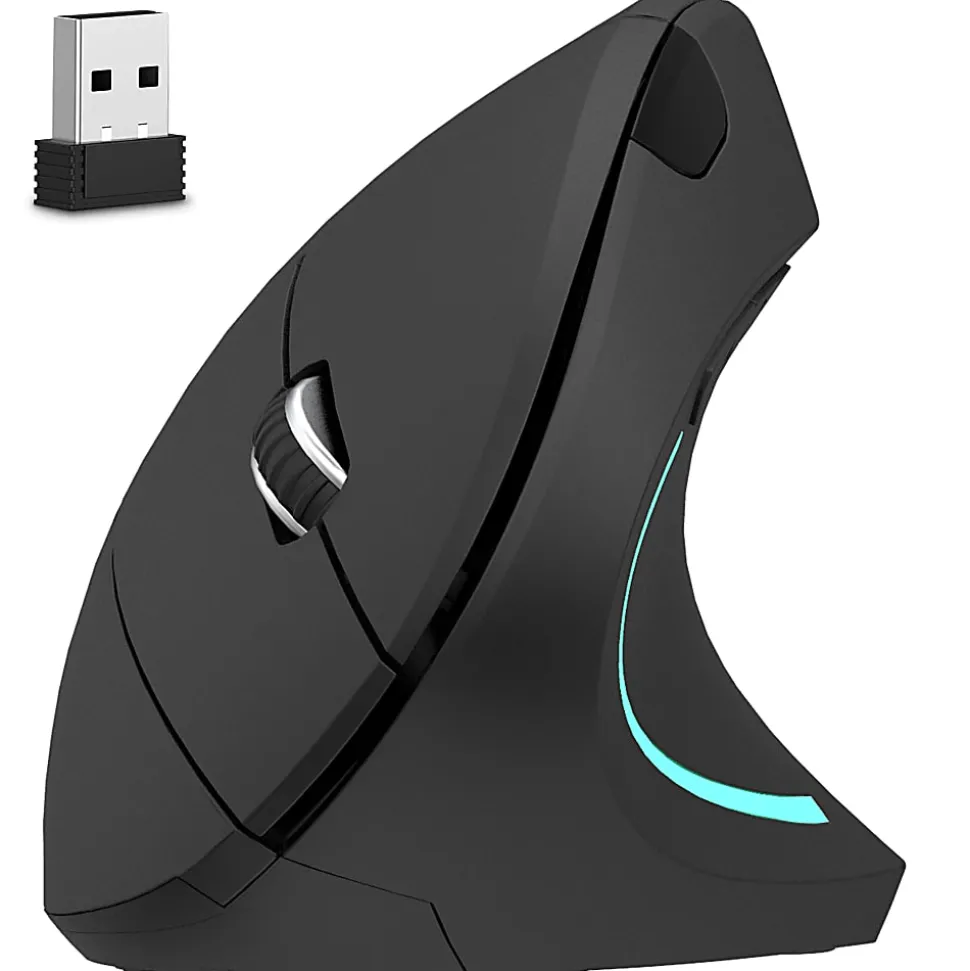 Delton S12 Vertical Ergonomic Wireless Mouse, Black