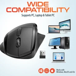 Delton S30 Wireless Ergonomic Computer Mouse, Black